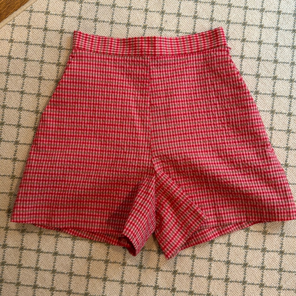 Pearl by Lela Rose, Checked Seersucker Short, Size 2. NWT